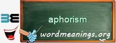 WordMeaning blackboard for aphorism